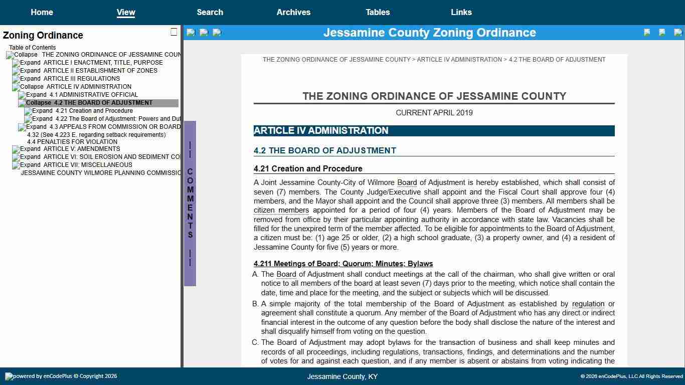 Document Viewer Zoning Ordinance