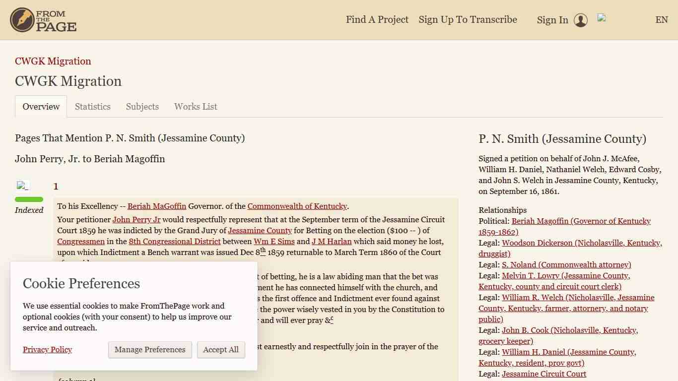 CWGK Migration FromThePage