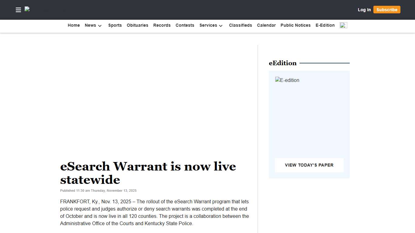 eSearch Warrant is now live statewide Jessamine Journal